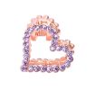 2 Pcs Rhinestone Hair Claw Clips Small Jaw Clips Bling Metal Hair Clamp, Heart-4