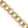 14K 24 inch 6.75mm Semi-Solid with Rhodium PavÂ‚ Curb with Lobster Clasp Chain
