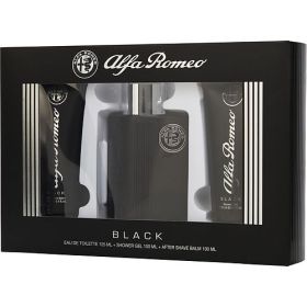 ALFA ROMEO BLACK by Alfa Romeo EDT SPRAY 4.2 OZ & AFTERSHAVE BALM 3.4 OZ & SHOWER GEL 3.4 OZ