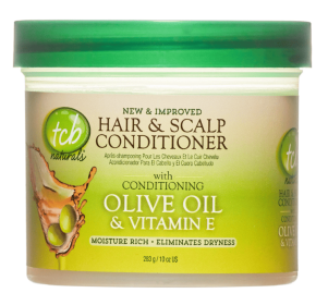 TCB Naturals Conditioner Hair & Scalp Olive Oil & Vitamin-E Jar, Dry Hair,10oz. Moisturizing