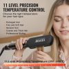 SKYSHALO Titanium Hair Straightener, 2-inch - Features Infrared, Negative Ions, Dual Voltage (110V/240V), LCD Screen & 11 Temperature Settings