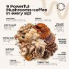 Mushroom Coffee 9 Mushroom Adaptogen Mix Lion's Mane Chaga Turkey Tail Reishi Shiitake Instant Coffee Powder for Gut Health Immunity Energy Brain Boos