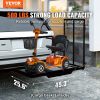 VEVOR Hitch Mount Cargo Carrier, 45.3" x 25.6" Iron Hitch Cargo Rack with Folding Ramp, Hitch Rack Basket with Stabilizer and Straps