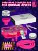 Pink Portable Hookah Set With Everything And Case Premium Book Hookah with Tattoo Pattern