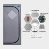 Portable Full Size Grey Infrared Sauna tentâ€“Personal Home Spa, with Infrared Panels, Heating Foot Pad, Controller, Foldable Chair