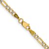 14K 22 inch 3.2mm Semi-Solid with Rhodium PavÂ‚ Figaro with Lobster Clasp Chain