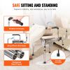 VEVOR Commode Chair, Bedside Commode with Padded Seat, Drop-Down Arms, 7-Level Adjustable Height, 5.8L Removable Bucket, Easy to Assemble
