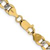14K 24 inch 6.75mm Semi-Solid with Rhodium PavÂ‚ Curb with Lobster Clasp Chain