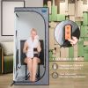 Portable Full Size Grey Infrared Sauna tentâ€“Personal Home Spa, with Infrared Panels, Heating Foot Pad, Controller, Foldable Chair