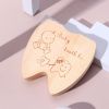 Wooden Baby Kids Tooth Storage Box; Tooth Wooden Box Organizer; Milk Teeth Wooden Storage Collecting Teeth Umbilical Cord Box 4.65*4.53*.1.1inch/11.8*