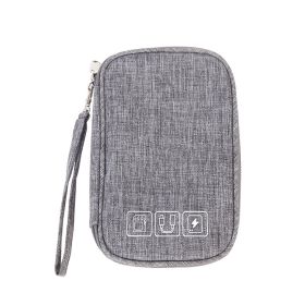 Travel Cable Organizer Bag, Electronic Accessories Case with Zipper, Portable Electronic Storage Bag, for Cord Phone Charger Flash Drive Phone SD Card (Color: Gray)