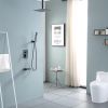 Lordear 12 Inch 3-Spray Shower System With Square Ceiling Mounted Adjustable Shower Head And Handheld Shower With Hose