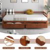 Extendable Twin to King Daybed with Trundle and 2 Storage Drawers