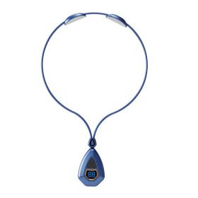 Smart Neck Massager Heating EMS Pulse Neck Massage Apparatus Heat Electric Mini Back Body Massager Cervical Vertebra Pain Relief (style: Heatable, Color: Blue)